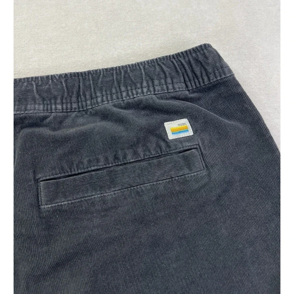Vuori Optimist Cordoroy Shorts Mens Size 2XL V385 Charcoal Drawstring 8”